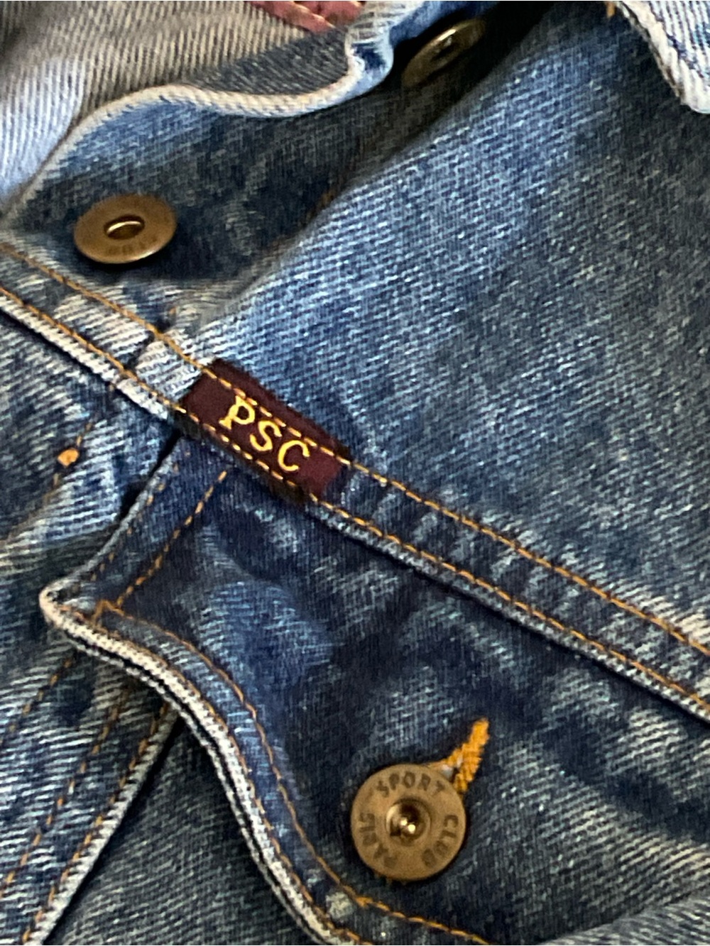 True vintage 90s Paris Sport Club cropped denim trucker jacket - Picture 7 of 7